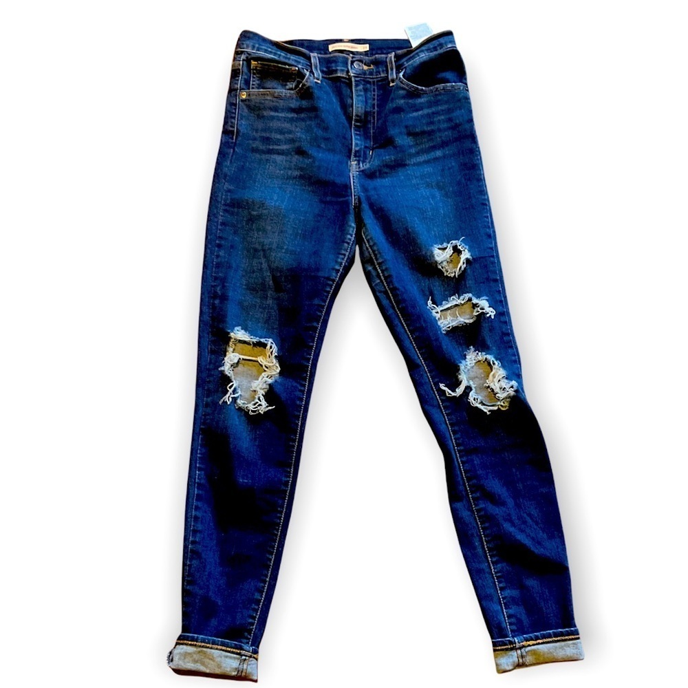 Levi's Mile High Super Skinny Distressed Denim Finish Women's Jeans